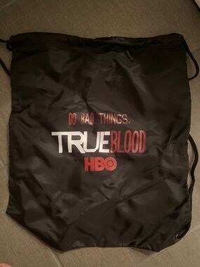 True Blood HBO Season 3 promotional drawstring bag Do Bad Things Rare New!